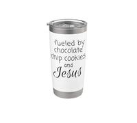 Impulsado por galletas con chispas de chocolate y Jesús Vaso térmico de acero inoxidable de doble pared