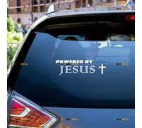 Impulsado por Jesús Dios cruz divertido Pegatinas de vinilo - Set de 2 blanco 15.2cm - Para Benz VW BMW Ford Honda