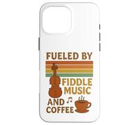 Impulsado por la música de violín y el café Bluegrass y Amante del café Carcasa para iPhone 16 Pro MAX