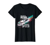 Impulsado por la pasión impulsado por Speed Race Car Racing Driver Camiseta gráfica económica, Mujer, Negro, XS