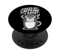 Impulsado por la rabia de la cafeína, búho divertido y café PopSockets PopGrip Adhesivo