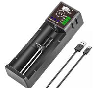 IMREN Cargador 18500 18350, 2A Rápido Cargador de Batería para 3.7V Li-Ion Recargable Pilas 18650 18500 18350 14500 16340 17500 20700 21700 26650 y 1.2V Ni-MH/Ni-CD AA AAA C Baterías (con USB-C)