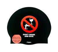 IMSPIRA Gorro Natacion Silicona Adulto Nino Divertido Mensaje Don't Drink and Dive Gorro Piscina Hombre Mujer Original Entrenamiento intensivo Deporte acuatico Natacion en Aguas Abiertas Triatlon
