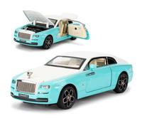 imtfzct 1/32 Rolls Royce Phantom Modelo de coche de aleación ligera con sonido y luz con función de retracción, adecuado para coleccionar modelos de coche, regalos para niños (azul)