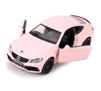 imtfzct 1/36 Mercedes-Benz C63 S AMG Coche de juguete para niños, con función Pull Back Función, modelo de coche coleccionable de metal ligero, regalo de cumpleaños para niños y niñas (rosa)