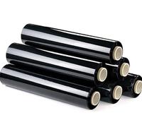 IMTINA, Pack 6 Rollos de Papel Film Adhesivo Negro para Embalaje 2Kg, Film Estirable hasta 300m, Ocultación y Protección Profesional, Ideal para Mudanzas, Palets, Muebles y Cajas