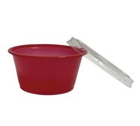 IMTINA, Tarrina Redonda Roja Salsera + Tapa, Envase Resistente Polipropileno para Salsa, Capacidad de 2 oz, 60 ml, Ideal para Takeaway en Hostelería, Restauración y Caterings, 100 Unidades