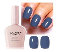 Imtiti Deep Grey Gel Polish - Esmalte de uñas de gel para uñas de gel, 1 unidad, color gris y azul, secado UV LED, duradero, diseño de uñas, salón de manicura en casa, para otoño e invierno (10 ml)