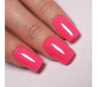 Imtiti Esmalte de uñas UV, esmalte de uñas de gel rojo rosa claro, requiere endurecimiento UV/LED, de larga duración, hasta 28 días, acabado brillante, accesorio profesional de diseño de uñas para