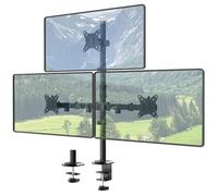 IMtKotW Soporte para Monitor Triple por 17-35 Pulgadas, Extra Alto de 80 cm, Montaje en Mesa, Inclinable y Giratorio, Negro