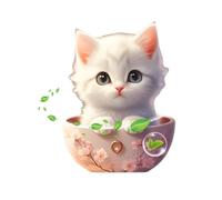Imtrub Ambientador de gato con clip de ventilación, difusor de aromaterapia con forma de gato encantador con forma de gato, difusor de aromaterapia de olor de mar sólido para lugar de trabajo,