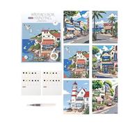 Imtrub Cuaderno de Acuarelas,12 Colores, Estuche Portátil con Pincel | Material de Bellas Artes para Principiantes - para Viajes, Coche, Escritorio, Estudio, Exteriores, Universidad, Escuela,