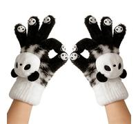 Imtrub Guantes de Dedo Completo para Mujer - Un Par Y Con Estampado De Panda | Manoplas de Punto de Dedos Completos para el Invierno | Para Señoras Adultas Jóvenes Estudiantes En Desplazamientos
