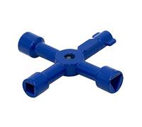 Imtrub Llave cruzada, herramienta de bloqueo principal de agua multifunción de 4 vías, llave de contador de agua para válvula sanitaria de armario eléctrico, herramienta de apagado de agua para