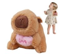 Imtrub Llavero del capibara, animal de peluche del carpincho - Divertido adorno relleno de carpincho con corazón de amor,Decoración de mochila coleccionable, colgante de llavero de animal para bolso
