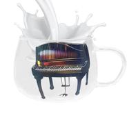 Imtrub Taza De Café De Piano De Vidrio | Tazas Originales Para Beber - Taza Multifuncional para Té con Leche, Copa de para Agua, para los Amantes del Vino, del Café, de la Cerveza y de la Música