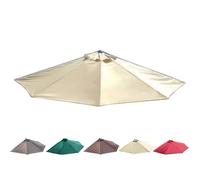 IMUNKT 270cm 5 Varillas Toldo De Repuesto para Sombrilla De Media, Tela De Recambio Anti-UV, Cubierta Repuesto De Paraso Pared/jardín/Patio(Sand)