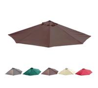 IMUNKT 270cm 5 Varillas Toldo De Repuesto para Sombrilla De Media, Tela De Recambio Anti-UV, Cubierta Repuesto De Paraso Pared/jardín/Patio(Coffee)