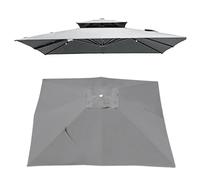 IMUNKT 300 x 300 cm, cubierta de repuesto para sombrilla cuadrada, 8 puntales, protección UV 50+, tela de repuesto para jardín, cenador, patio, piscina, mercado(Light Grey, 300x300cm)