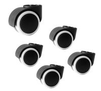 IMUNKT 5 Ruedas para Sillas De Oficina Sin Varilla, 50mm Ruedas Pivotantes para Silla, Ruedas De Repuesto para Suelos Duros, Rueda De Poliuretano, Diámetro del Agujero 8mm(White)