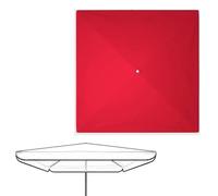 IMUNKT Cuadrada Rectangular Toldo De Parasol De Recambio, Cubierta De Repuesto para Sombrilla De Mercado, 300x300 250x250 200x200cm, Tela Oxford Doble Impermeable(Red,200x200cm/6.5x6.5ft)