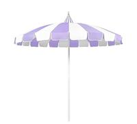 IMUNKT Grande Sombrilla Pagoda 2.6m Sombrilla De Patio Con Flecos, Sombrilla De Mercado, Sombrilla De Jardín, Protección UV 50+, Para Vacaciones, Terraza(Purple White)
