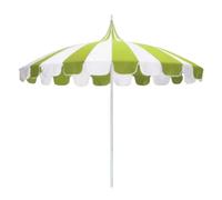 IMUNKT Grande Sombrilla Pagoda 2.6m Sombrilla De Patio Con Flecos, Sombrilla De Mercado, Sombrilla De Jardín, Protección UV 50+, Para Vacaciones, Terraza(Green White)