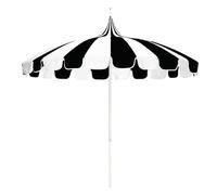 IMUNKT Grande Sombrilla Pagoda 2.6m Sombrilla De Patio Con Flecos, Sombrilla De Mercado, Sombrilla De Jardín, Protección UV 50+, Para Vacaciones, Terraza(Black White)