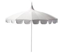 IMUNKT Grande Sombrilla Pagoda 2.6m Sombrilla De Patio Con Flecos, Sombrilla De Mercado, Sombrilla De Jardín, Protección UV 50+, Para Vacaciones, Terraza(White 2)