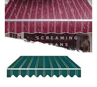 IMUNKT Lona De Toldo De Repuesto 2x1,5m 2,5x2m 3,5x2,5m, Rayas, Tela De Repuesto para Toldo Retráctil, Tela Superior, Sin Estructura(Green Stripe,8x6.5ft/2.4x2m)