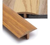 IMUNKT Perfil De Transición En T para Suelos De Vinilo, PVC Tira De Umbral Longitud 50-140cm, Tira De Transición De Puerta, para Madera, Laminado, Mármol Y Azulejo(Teak,L90cm/3ft)