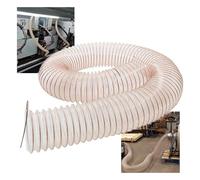 IMUNKT PU Tubo Flexibles Para Aspiradoras, Manguera De Aspiración Transparente, Longitud 1m 5m 10m, ID20mm-600mm, Manguera De Recolección De Polvo(1m/3.28ft,45mm(1 3/4"))