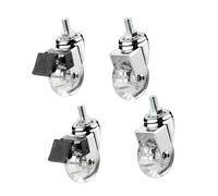 IMUNKT Ruedas Transparentes para Muebles con Perno M8/M10 Ruedas Giratorias 35/50mm con Freno, Ruedas Pequeñas De Poliuretano, para Mesa De Centro(2swivel+2with Brake,2in-M8)