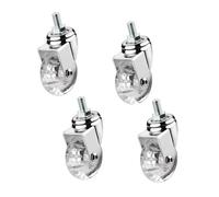 IMUNKT Ruedas Transparentes para Muebles con Perno M8/M10 Ruedas Giratorias 35/50mm con Freno, Ruedas Pequeñas De Poliuretano, para Mesa De Centro(4swivel,1.5in-M8)