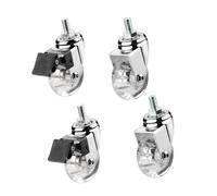 IMUNKT Ruedas Transparentes para Muebles con Perno M8 Ruedas Giratorias 35/50mm con Freno, Ruedas Pequeñas De Poliuretano, para Mesa De Centro(2 Rotación + 2 Frenos,1.5in-M8)
