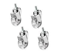 IMUNKT Ruedas Transparentes para Muebles con Perno M8 Ruedas Giratorias 35/50mm con Freno, Ruedas Pequeñas De Poliuretano, para Mesa De Centro (4 Rotación, 1.5in-M8)