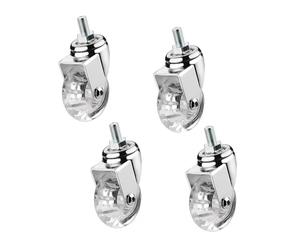 IMUNKT Ruedas Transparentes para Muebles con Perno M8 Ruedas Giratorias 35/50mm con Freno, Ruedas Pequeñas De Poliuretano, para Mesa De Centro(4 Rotación,2in-M8)