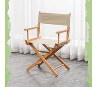 IMUNKT Silla De Director, Silla Plegable De Madera, Taburete De Maquillaje 75cm, Taburete De Realizador, Sillas De Jardín Exterior con Asiento De Tela(Khaki,44cm/17in)