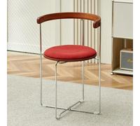 IMUNKT Silla Plegable De Madera Y Metal, Silla De Jardín Redonda Plegable, Sillas De Cocina con Cojín Grueso, Silla Portátil Acolchada para Comedor, Fiesta(Red A)