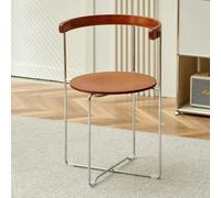 IMUNKT Silla Plegable De Madera Y Metal, Silla De Jardín Redonda Plegable, Sillas De Cocina con Cojín Grueso, Silla Portátil Acolchada para Comedor, Fiesta(Walnut)