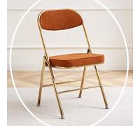 IMUNKT Silla Plegable De Terciopelo Acolchado, Taburete De Bar Estructura De Metal, Silla De Comedor Sillass Plegable para Balcón, Cocina, Picnics, Boda(Brown,Gold Frame)