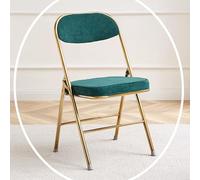 IMUNKT Silla Plegable De Terciopelo Acolchado, Taburete De Bar Estructura De Metal, Silla De Comedor Sillass Plegable para Balcón, Cocina, Picnics, Boda(Green,Gold Frame)