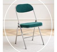 IMUNKT Silla Plegable De Terciopelo Acolchado, Taburete De Bar Estructura De Metal, Silla De Comedor Sillass Plegable para Balcón, Cocina, Picnics, Boda(Green,Silver Frame)