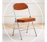 IMUNKT Silla Plegable De Terciopelo Acolchado, Taburete De Bar Estructura De Metal, Silla De Comedor Sillass Plegable para Balcón, Cocina, Picnics, Boda(Brown,Silver Frame)