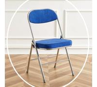 IMUNKT Silla Plegable De Terciopelo Acolchado, Taburete De Bar Estructura De Metal, Silla De Comedor Sillass Plegable para Balcón, Cocina, Picnics, Boda(Blue,Silver Frame)