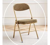 IMUNKT Silla Plegable De Terciopelo Acolchado, Taburete De Bar Estructura De Metal, Silla De Comedor Sillass Plegable para Balcón, Cocina, Picnics, Boda(Olive Green,Gold Frame)