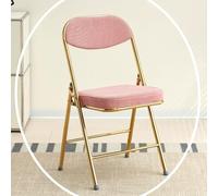 IMUNKT Silla Plegable De Terciopelo Acolchado, Taburete De Bar Estructura De Metal, Silla De Comedor Sillass Plegable para Balcón, Cocina, Picnics, Boda(Pink,Gold Frame)