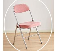 IMUNKT Silla Plegable De Terciopelo Acolchado, Taburete De Bar Estructura De Metal, Silla De Comedor Sillass Plegable para Balcón, Cocina, Picnics, Boda(Pink,Silver Frame)