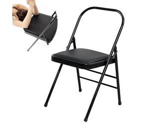 IMUNKT Silla plegable del yoga - silla de oficina blanca y silla Iyengar en metal antideslizante sólido