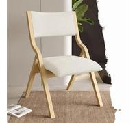 IMUNKT Sillas Comedor Plegables 45cm, Sillas De Cocina Madera con Asientos Acolchados, Sillas De Cocina, Silla Plegable Portátil para Oficina, Sala De Estar(White)